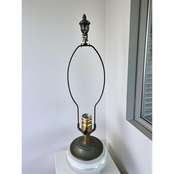 vintage 1950s cambridge lamp co. brass & marble base with brass neck & top table - Picture 15 of 16